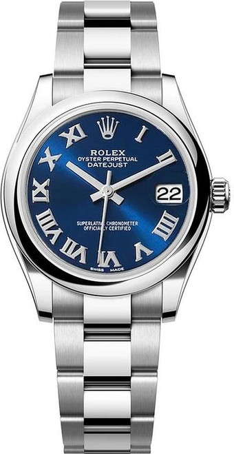 Rolex New Style Datejust Midsize Stainless Steel 31mm Blue Roman 178240