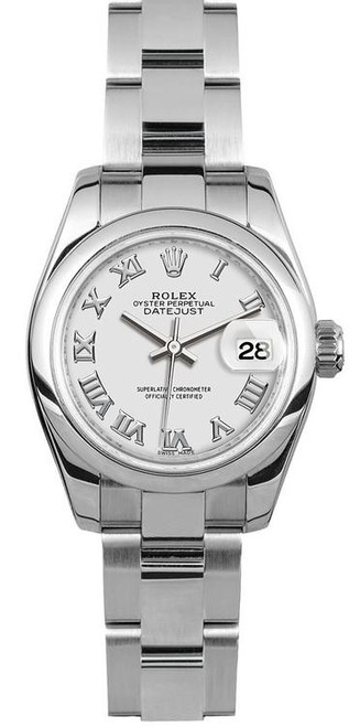 Rolex Women's New Style Steel Datejust White Roman Dial 179160 Rolex Women's New Style Steel Datejust White Roman Dial 179160