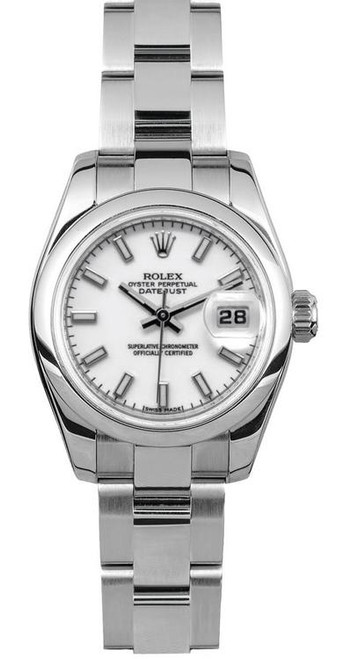 Rolex Women's New Style Steel Datejust White Roman Dial 179160