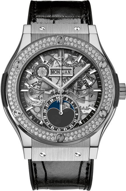 Hublot Classic Fusion Aerofusion Moonphase Titanium Diamonds 547.NX.0170.LR.1104