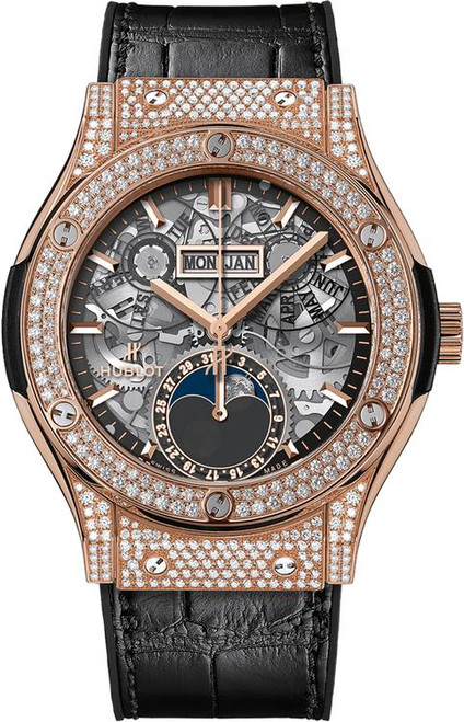 Hublot Classic Fusion Aerofusion Moonphase King Gold Pavé 547.OX.0180.LR.1704 Hublot Classic Fusion Aerofusion Moonphase King Gold Pavé 547.OX.0180.LR.1704