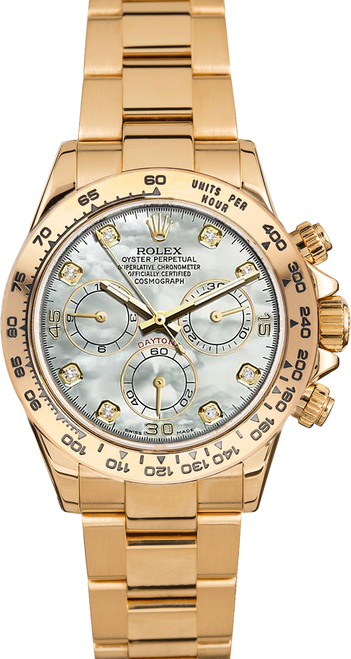 Rolex Yellow Gold Daytona Factory Diamond Mother of Pearl 116528 Rolex Yellow Gold Daytona Factory Diamond Mother of Pearl 116528