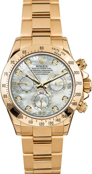 Rolex Daytona 116528 Yellow Gold Tahitian Mother of Pearl Dial