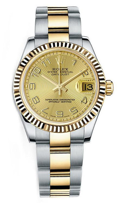 Rolex Datejust Midsize Two Tone Champagne Concentric Dial 178273 Oyster Rolex Datejust Midsize Two Tone Champagne Concentric Dial 178273 Oyster