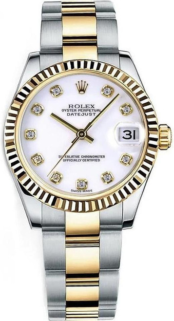 Rolex Datejust Midsize Two Tone Champagne Concentric Dial 178273 Oyster