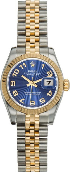 Rolex Women's New Style Two-Tone Datejust with Factory Blue Concentric 179173 Rolex Women's New Style Two-Tone Datejust with Factory Blue Concentric 179173