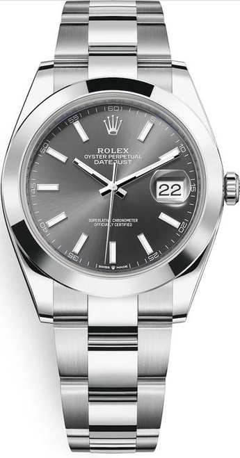 Rolex 41mm Datejust  Stainless Steel 126300 Grey Index