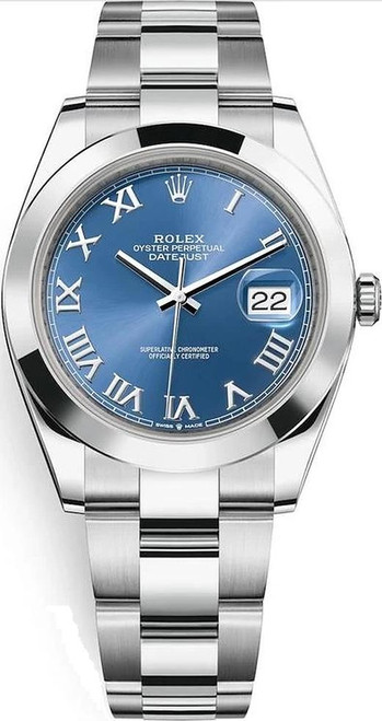 Rolex 41mm Datejust  Stainless Steel 126300 Blue Roman