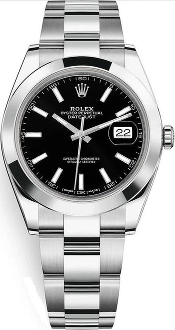 Rolex 41mm Datejust  Stainless Steel 126300 Black Index