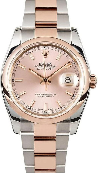 Rolex Datejust 116201 Chocolate Floral Dial Watch