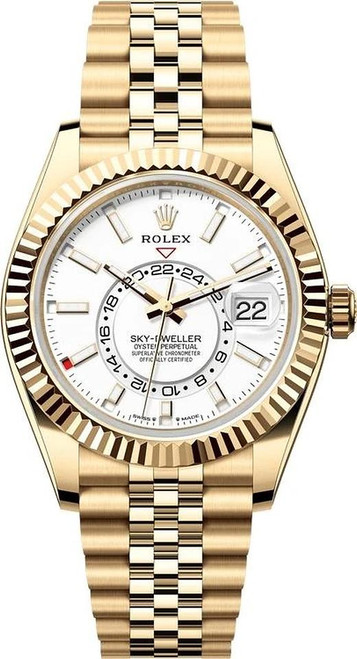 Rolex Yellow Gold Sky Dweller Jubilee 336938 White