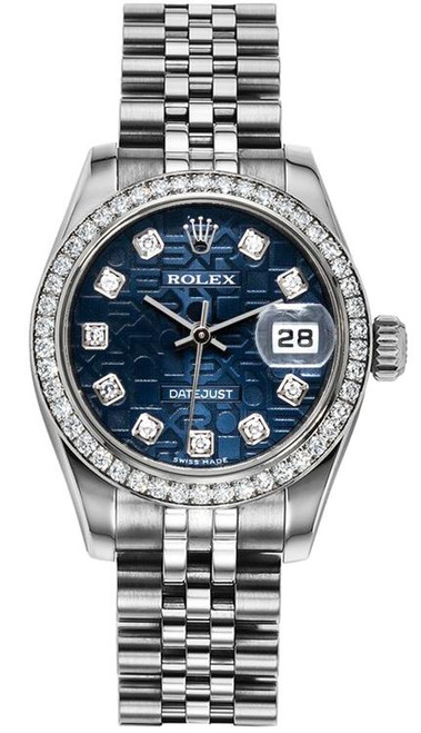 Rolex Women's New Style Steel Datejust Factory Blue Vignette
