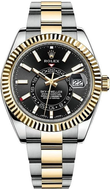 Rolex Pre-Owned two-tone Sky Dweller 326933 Black Oyster