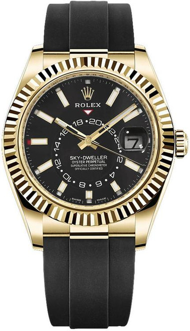 Rolex Pre-Owned Yellow Gold Sky Dweller 326238 Black