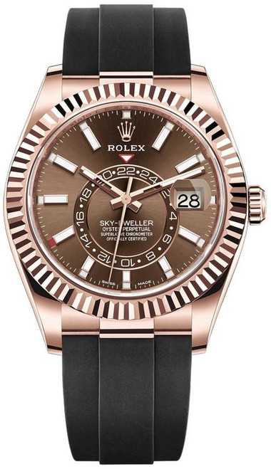 Rolex Pre-Owned Rose Gold Sky Dweller 326235 Chocolate Rolex Pre-Owned Rose Gold Sky Dweller 326235 Chocolate