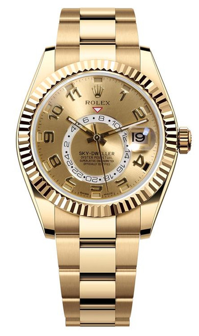 Rolex Pre-Owned Yellow Gold Sky Dweller 326938 Champagne Rolex Pre-Owned Yellow Gold Sky Dweller 326938 Champagne