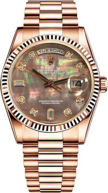 Rolex Day-Date President Rose Gold  Factory Dark Mother of Pearl  118235