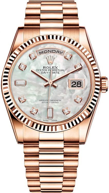Rolex Day-Date President Rose Gold  Factory Mother of Pearl Diamonds 118235
