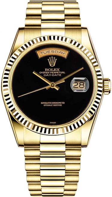 Rolex Day-Date President Yellow Gold Factory Black Onyx Dial 18238 Full Set Rolex Day-Date President Yellow Gold Factory Black Onyx Dial 18238 Full Set