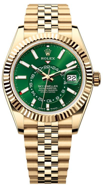  Rolex Yellow Gold Sky Dweller Jubilee 336938 Green 