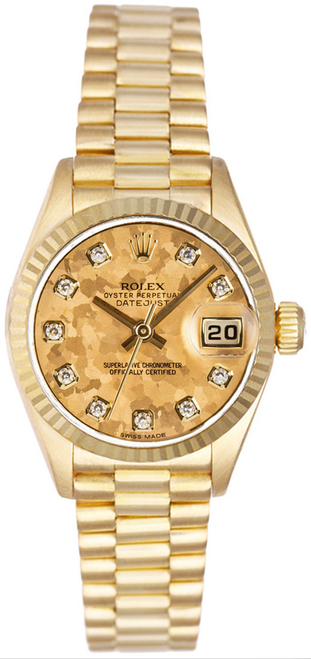 Rolex Women's President Yellow Gold Gold Crystal Diamond Rolex Women's President Yellow Gold Gold Crystal Diamond