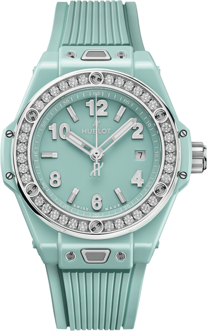 Hublot Big Bang One Click Mint Green Ceramic Diamonds 485.GS.5271.RX.1204