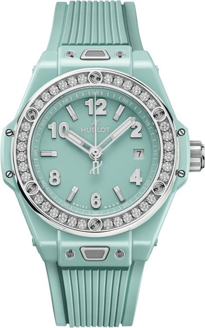 Hublot Big Bang One Click Mint Green Ceramic Diamonds 485.GS.5271.RX.1204