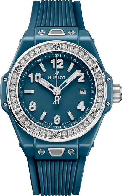 Hublot Big Bang One Click Petrol Blue Ceramic Diamonds 485.ES.5171.RX.1204