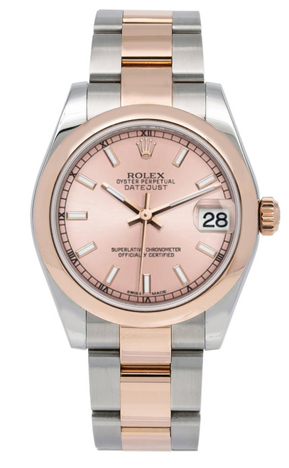 Rolex New Style Datejust Midsize Rose Gold Factory Smooth Bezel Pink Index Rolex New Style Datejust Midsize Rose Gold Factory Smooth Bezel Pink Index
