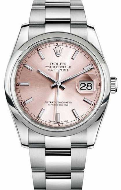 Rolex Datejust Stainless Steel Pink Index Oyster Bracelet 116200 Rolex Datejust Stainless Steel Pink Index Oyster Bracelet 116200