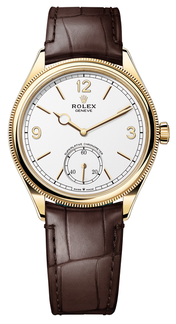 Rolex Yellow Gold 1908 White Dial 52508 Leather
