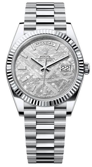 Rolex Platinum President Day Date 40 Meteorite Diamond 228236