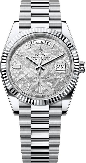 Rolex Platinum President Day Date 40 Meteorite Diamond 228236