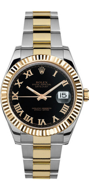 Rolex 41mm Datejust II 116333 Black Roman