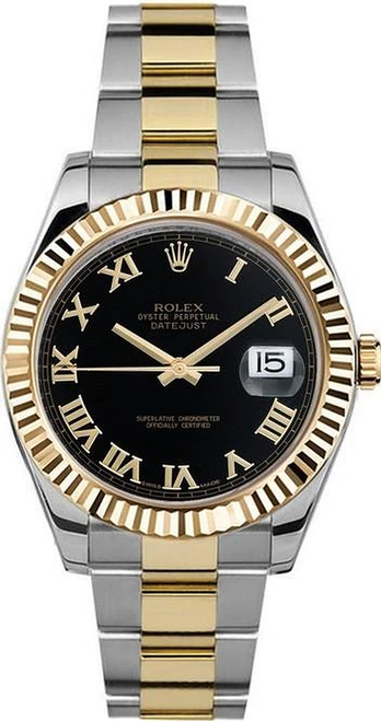 Rolex 41mm Datejust II 116333 Black Roman