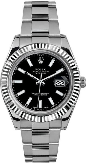Rolex 41mm Datejust II Stainless Steel 116334 Black Index