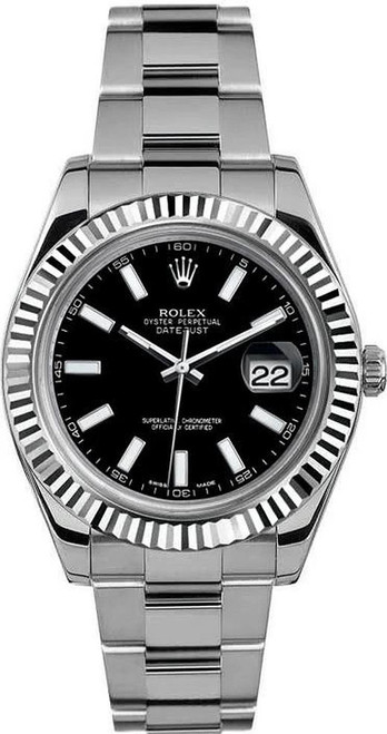 Rolex 41mm Datejust II Stainless Steel 116334 Black Index