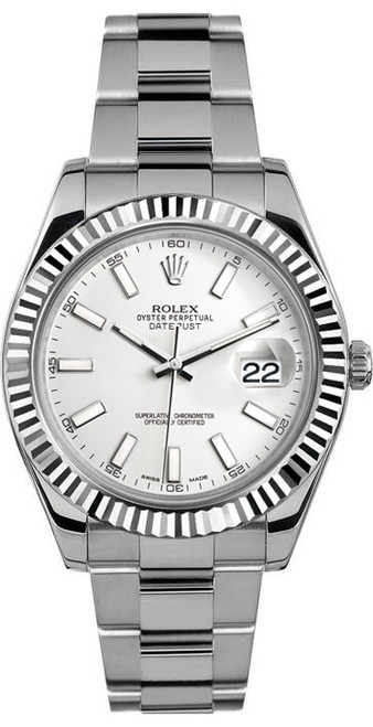 Rolex 41mm Datejust II Stainless Steel 116334 White Index