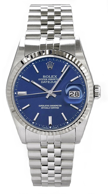 Rolex Men's Datejust Stainless Steel  Blue Index Dial Rolex Men's Datejust Stainless Steel  Blue Index Dial