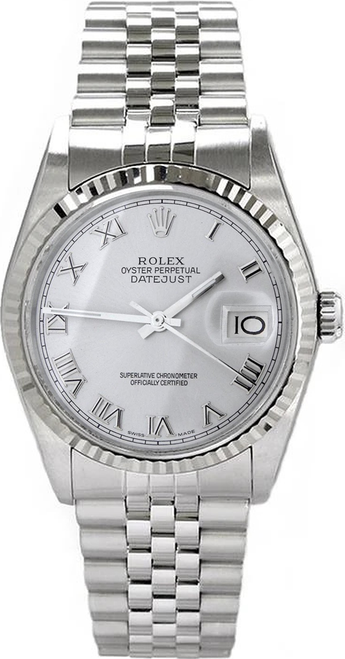 Rolex Men's Datejust Stainless Steel  Silver Roman Dial