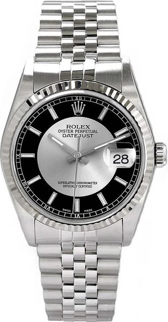 Rolex Men's Datejust Stainless Steel  Factory Tuxedo Dial