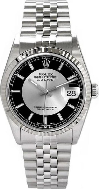 Rolex Men's Datejust Stainless Steel  Factory Tuxedo Dial