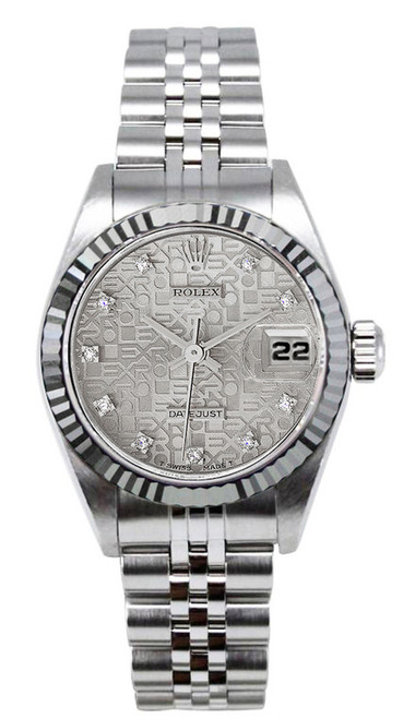 Rolex Women's Datejust Stainless Steel  Factory Silver Anniversary Diamond Dial