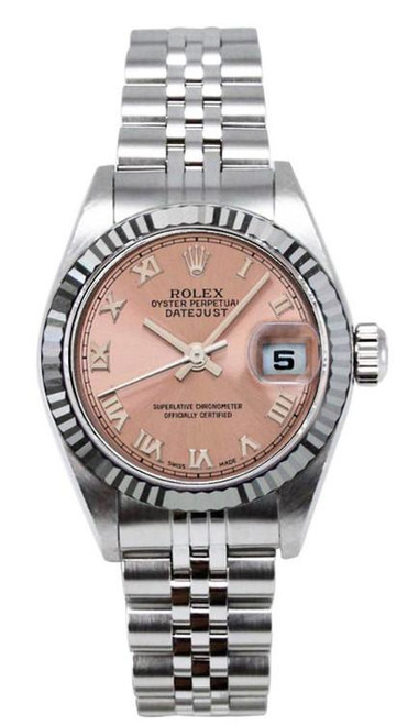 Rolex Women's Datejust Stainless Steel  Pink Roman Dial