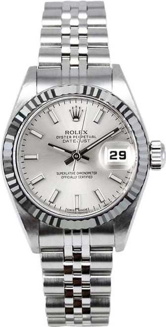 Rolex Women's Datejust Stainless Steel  Silver Index Dial
