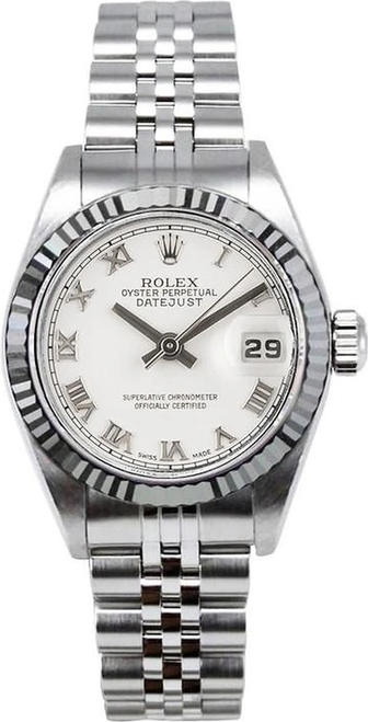 Rolex Women's Datejust Stainless Steel  White Roman Dial