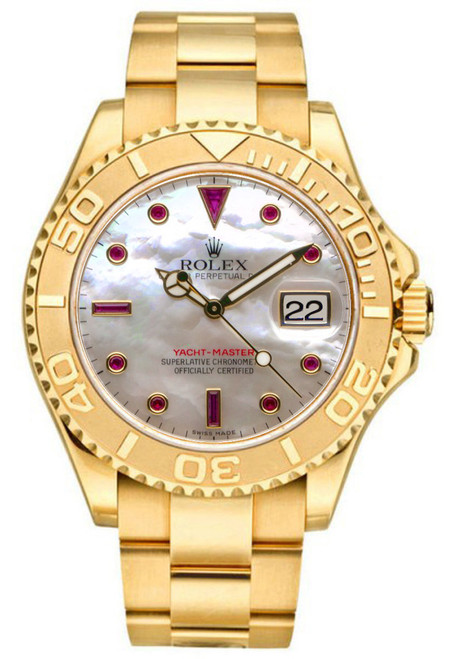 Rolex Yacht-Master Gold Factory Pearl Ruby 16628 Rolex Yacht-Master Gold Factory Pearl Ruby 16628