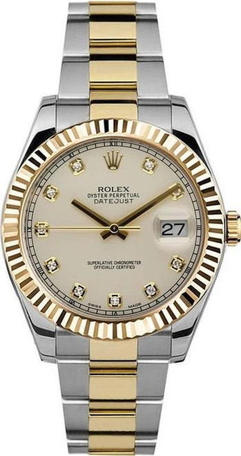 Rolex 41mm  Datejust II 116333 Factory Ivory  Diamond