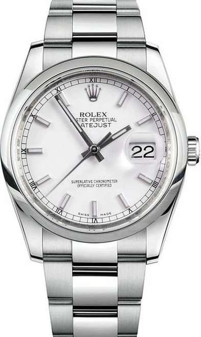 Rolex Datejust Stainless Steel Silver Index Oyster Bracelet 116200