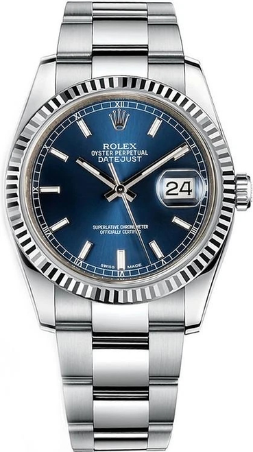 Rolex Datejust Stainless Steel Factory Blue Index on Oyster